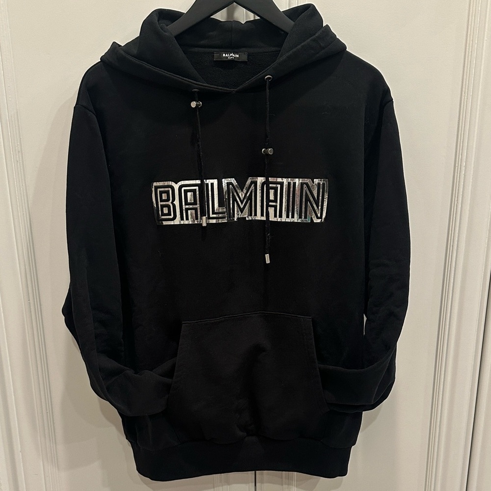 Balmain Black Logo Hoodie